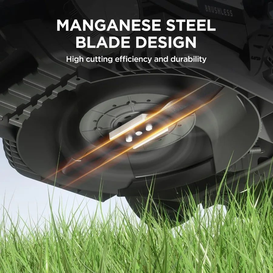 Cordless Electric Lawn Mower with Brushless Motor for Up to 1600 Sq.Ft. Lawns 13.1 Cutting Width 8Gallon Grass Collection Capac