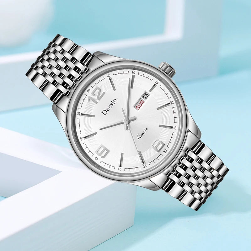 Deesio Women's Watch N92 Fashion Classics Bussiness Quartz Watches Steel Band Waterproof 30m Wristwatch Luxury Accessories Women