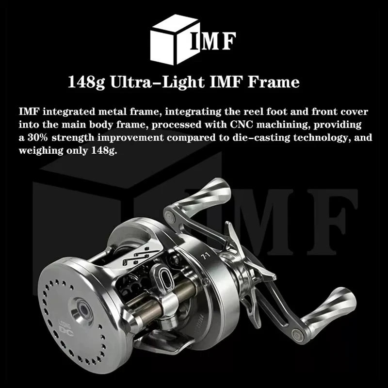 LOONGZE Airlite B100 B101 HG DBC-II Baitcasting Reel BFS Bait Finesse All Metal Magnetic Brake Casting Reel for Bass Trout