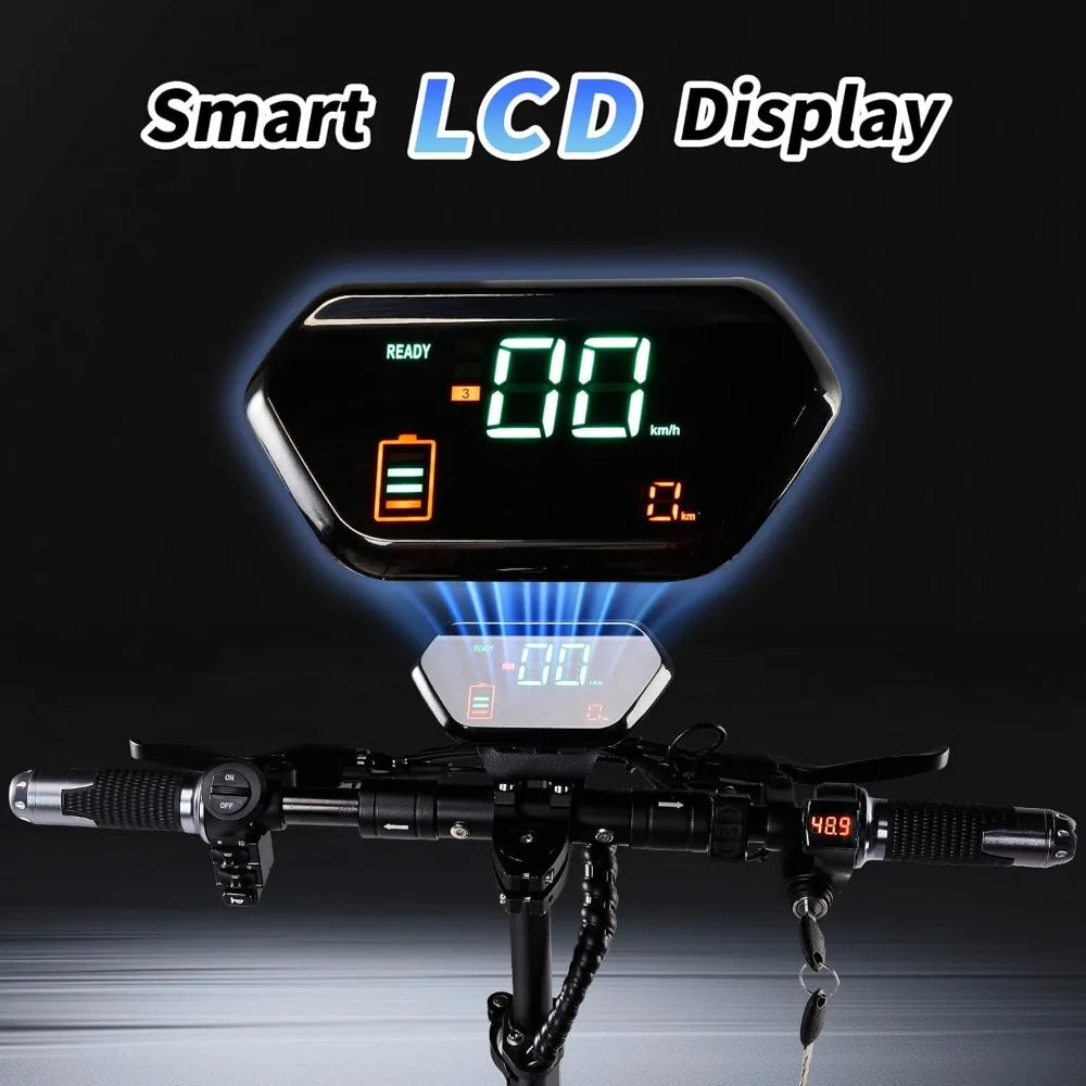 Electric Scooter for Adults, 28Miles Range, 28MPH Top Speed, Foldable E-Scooter 800W Motor with 10" Off Road Pneumatic Tire