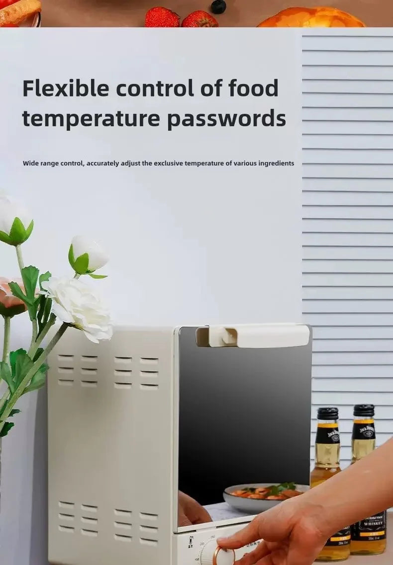 12L Electric Air Fryer Toaster Oven Mechanical 360°Baking Convection Deep Fryer Oil Free Large Capacity Kitchen Appliance