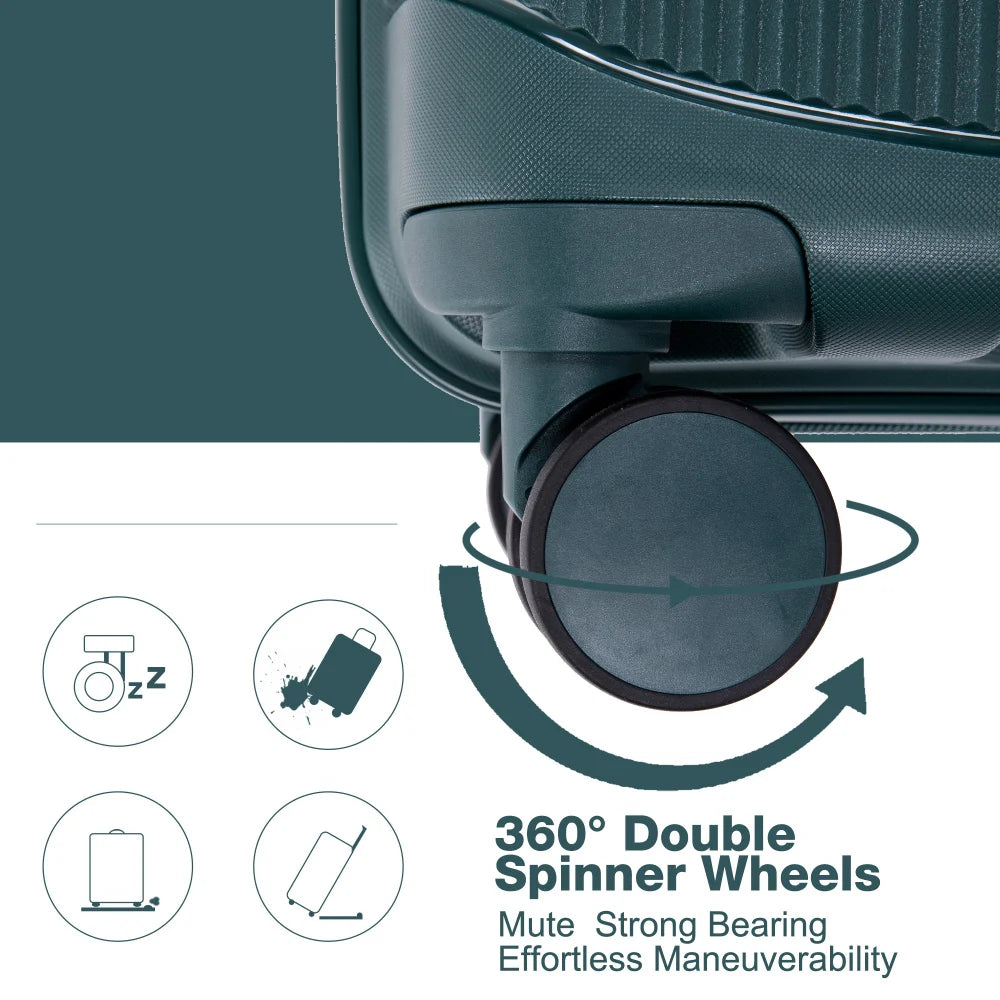 NEW Hardshell Suitcase Double Spinner Wheels PP Luggage Sets Lightweight Durable Suitcase with TSA Lock,3-Piece Set (20/24/28)