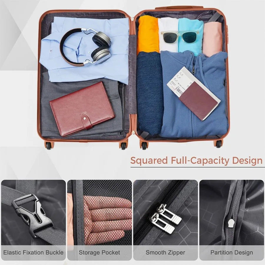 Luggage Sets New Model ABS Hardshell 3pcs Clearance Luggage Hardside Lightweight Durable Suitcase sets Spinner Wheels Suitcase