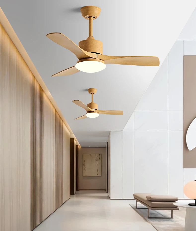 Modern Nordic Led Ceiling Fans with Lights Home Decoration Strong Wind with Focus Lamps for Kitchen Living Dining Room With Fan