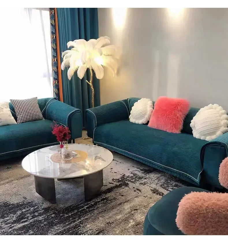 Modern Luxury Feather Floor Standing Lamp Living Room Sofa Background Wall Bedroom Bedside Light Home Deco Floor Lamp Mood Light