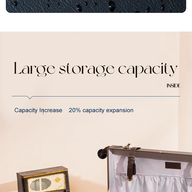 Urecity Vintage Luggage Set Lightweight Trolley Travel Suitcase On Wheels Retro Rolling Luggage 26 "+20" +12 "