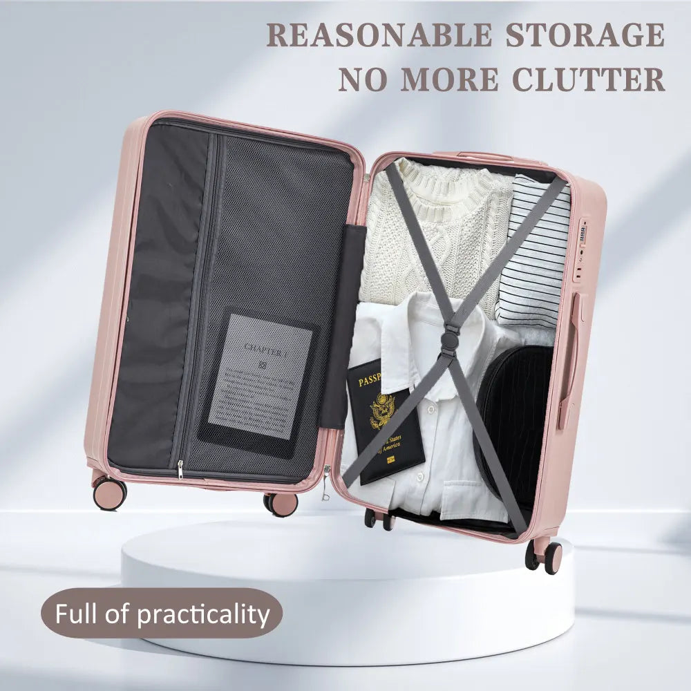HIFINE TOURIST 20"/24"/28" 3 Pcs/set in ABS Spinner Wheel Luggage Carry on Suitcase Matching Color TSA Combination Lock