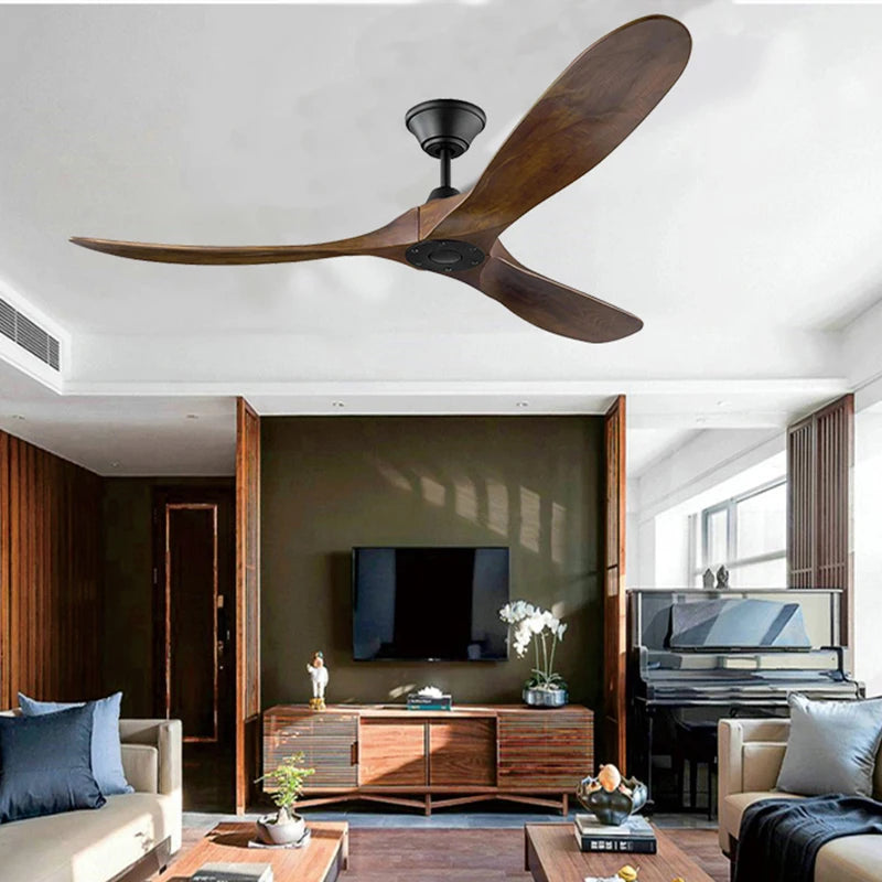 88 Inch Large Ceiling Fan With Remote Control DC Motor Reverse Wood Blades Fans Lighting High Quanlity Design Wooden Fans Light