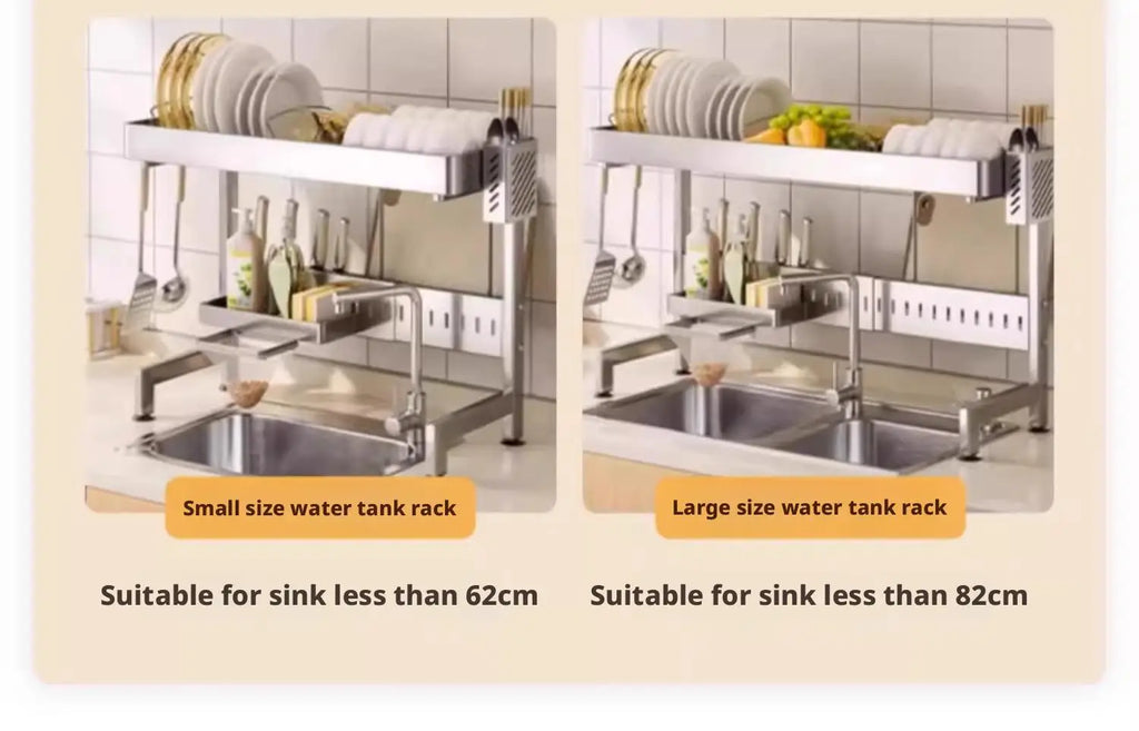 Adjustable Sink Drying Rack Over The Sink Dish Drying Holder Stainless Steel Kitchen Storage Dish Drainer Auto Drainage Hanger