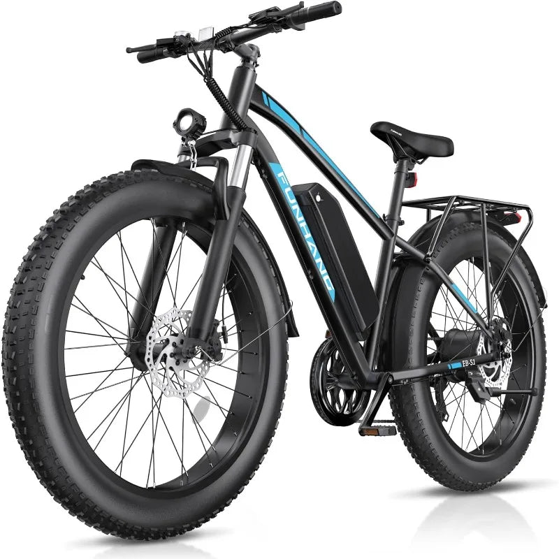 Bike for Adults, Peak 1000W Ebike, 25MPH 60Miles Electric Mountain Bike, 26" Fat Tire Adult Electric Bicycle with 48V 1