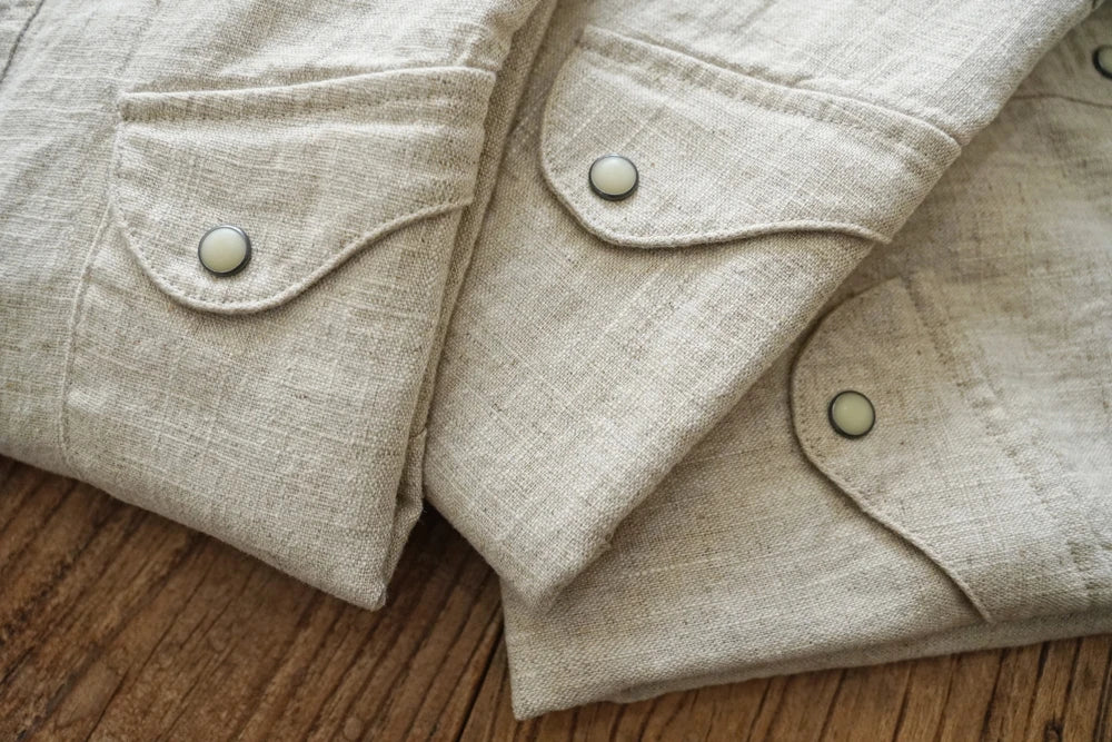 Sauce Zhan Mens Shirts Ramie Shirt for Man Long Sleeve Regular Fit