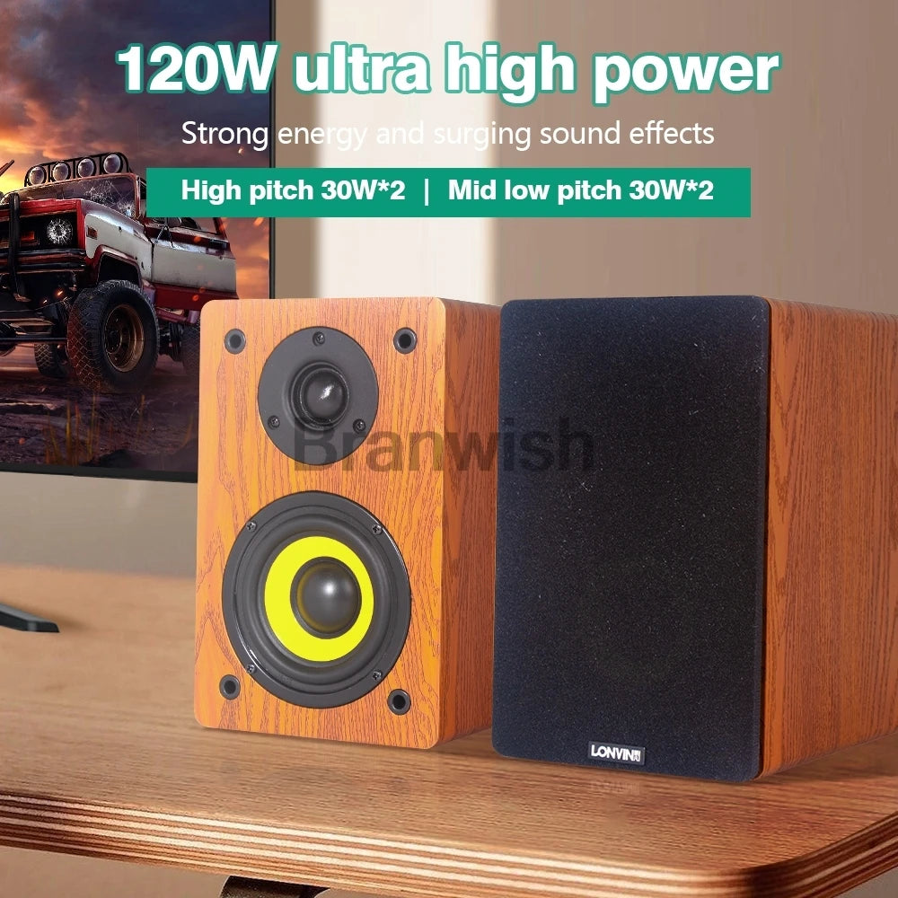 4Inch Passive Sound Box 60W RMS Bookshelf Speaker 2-Way HiFi Audio 89dB Loudspeakers 6Ohm Monitor Speaker For Home Theater DJ