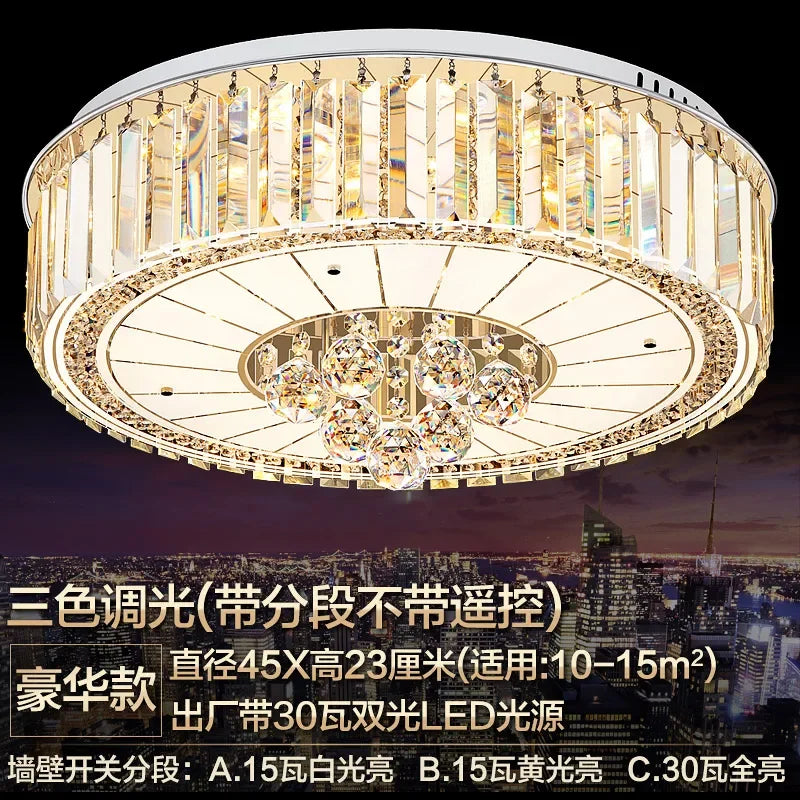 2025Crystal LED Ceiling Chandelier Living Room Decor Gold Lustre Luxury Lighting Dining Bedroom Island Light Indoor Ceiling Lamp