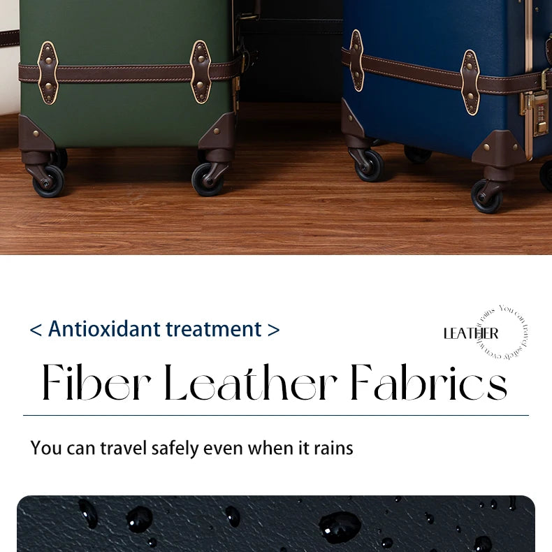 Urecity Vintage Luggage Set Lightweight Trolley Travel Suitcase On Wheels Retro Rolling Luggage 26 "+20" +12 "