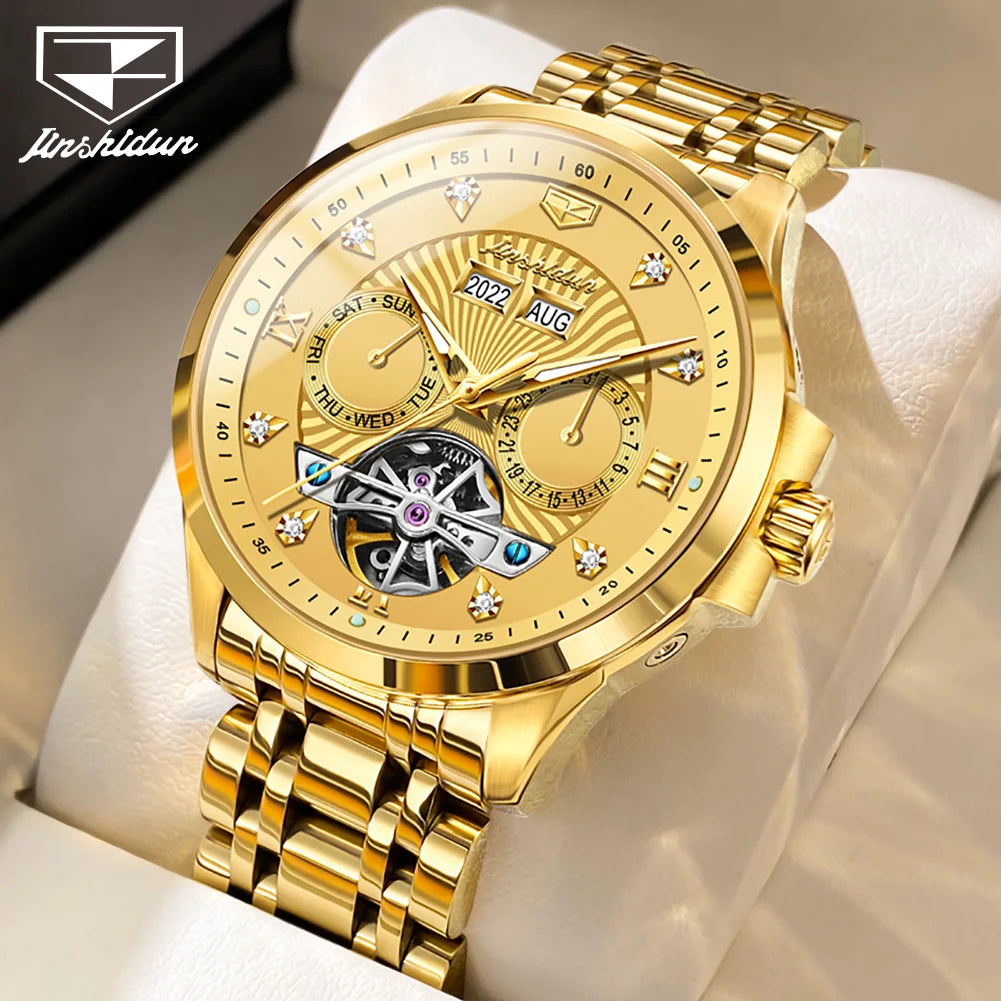 JSDUN 8911 Men's Watch High Quality Waterproof Luminescent Automatic Mechanical Watch Luxury Brand Multi functional Men's Watch