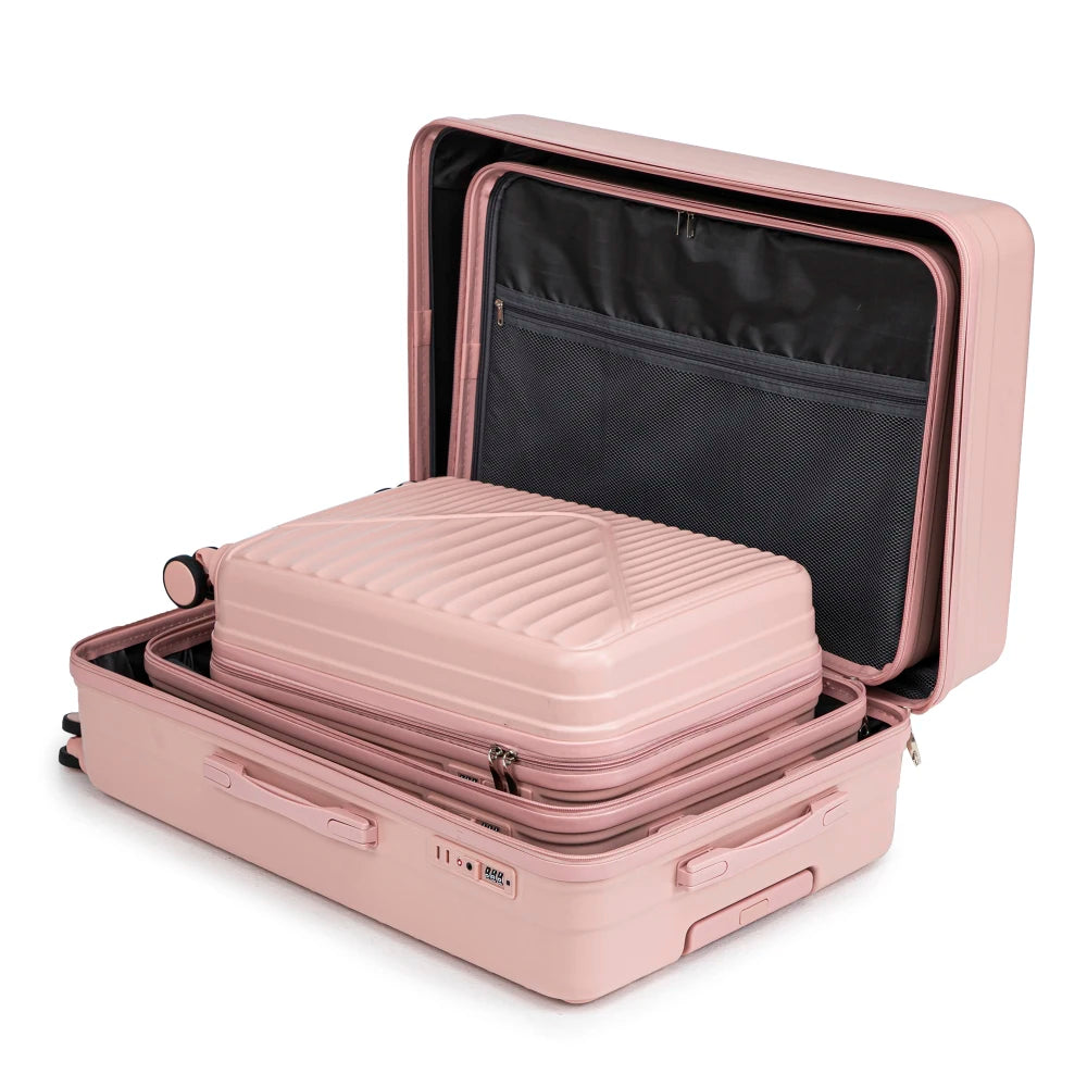 HIFINE TOURIST 20"/24"/28" 3 Pcs/set in ABS Spinner Wheel Luggage Carry on Suitcase Matching Color TSA Combination Lock