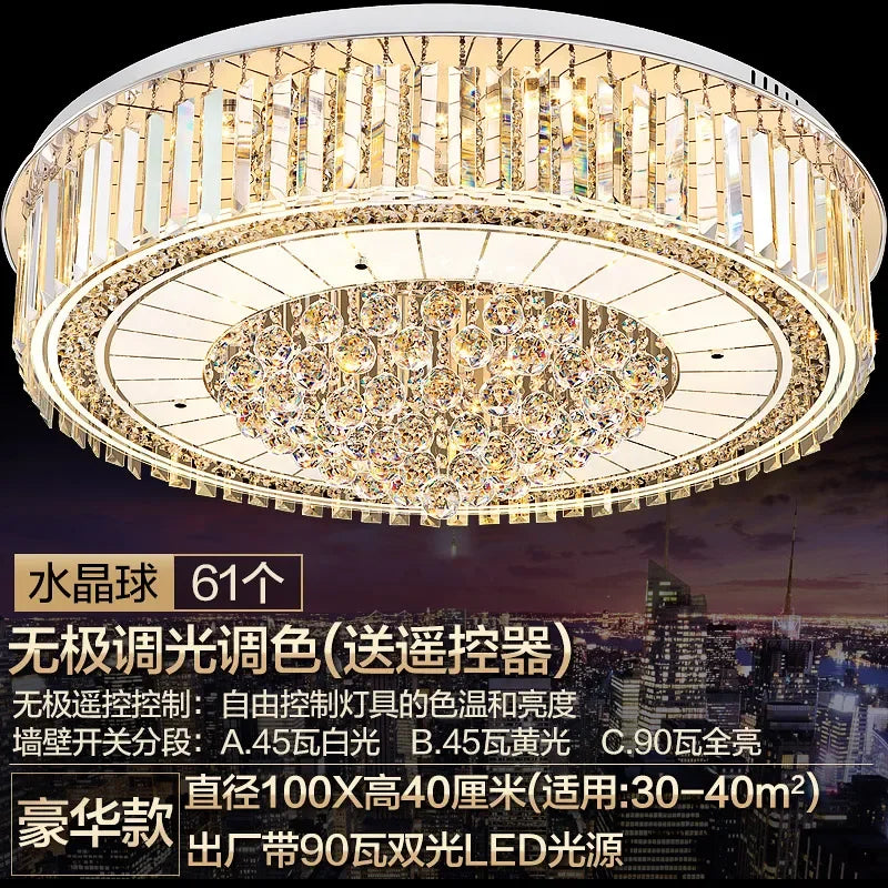 2025Crystal LED Ceiling Chandelier Living Room Decor Gold Lustre Luxury Lighting Dining Bedroom Island Light Indoor Ceiling Lamp