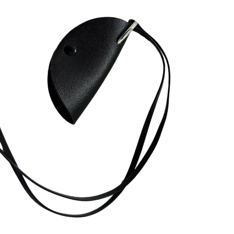 2023 New Elegant PU Leather Key Bag Necklace for Girls Anti Loss Neck Chain Accessory