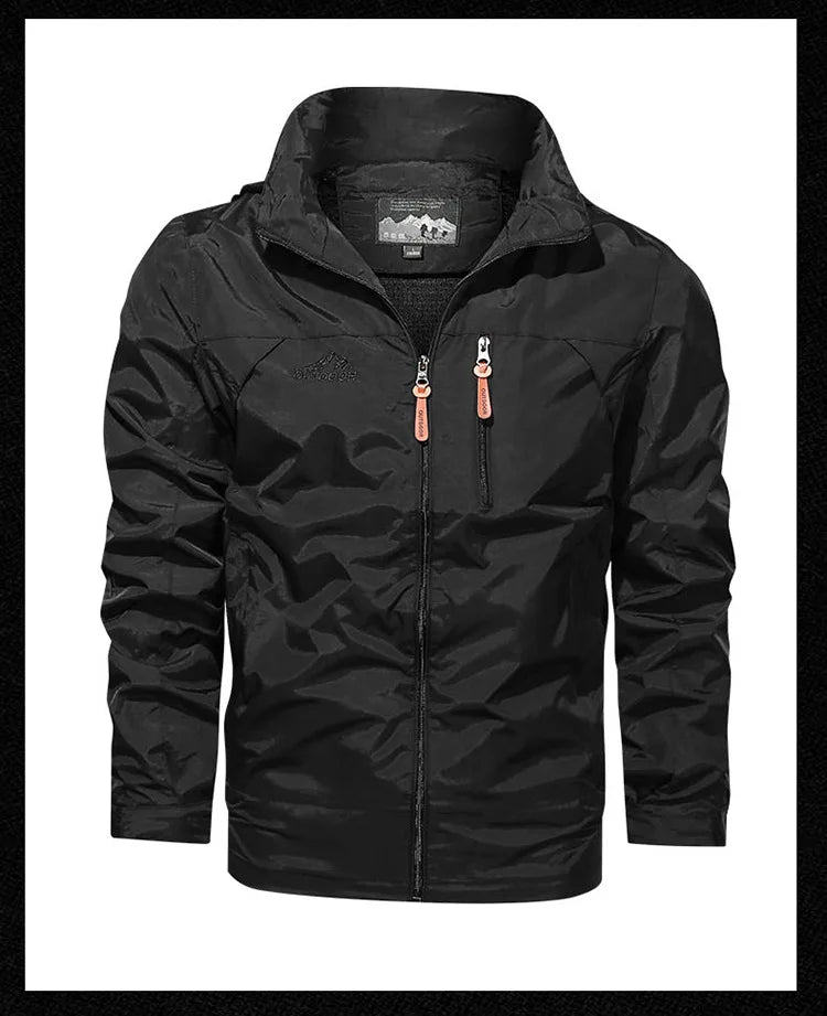 Men's Sports Jacket Men's 2025 Spring and Autumn New Solid Color Casual Windproof and Waterproof Jacket Winter Jacket