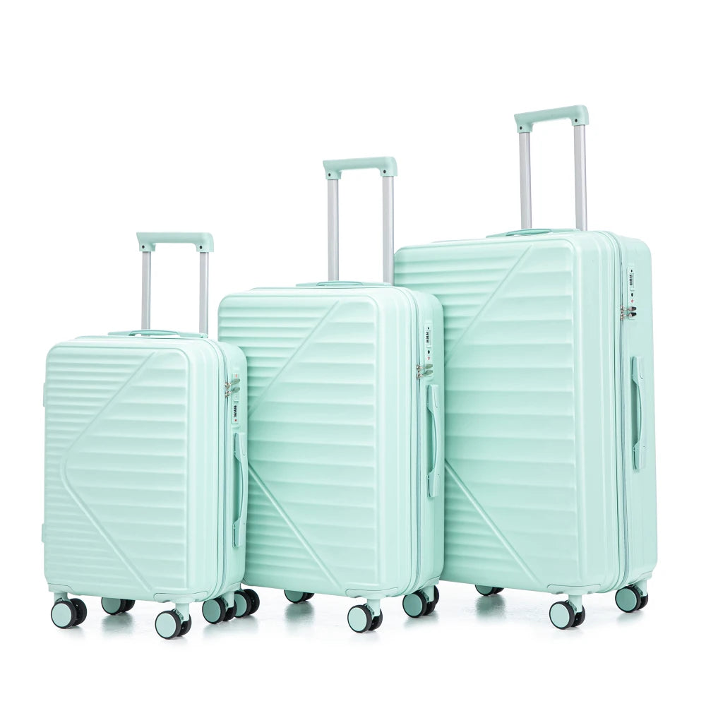 HIFINE TOURIST 20"/24"/28" 3 Pcs/set in ABS Spinner Wheel Luggage Carry on Suitcase Matching Color TSA Combination Lock