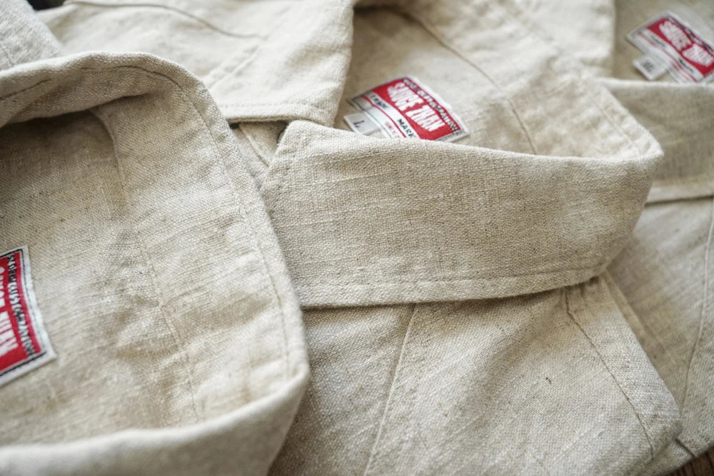 Sauce Zhan Mens Shirts Ramie Shirt for Man Long Sleeve Regular Fit