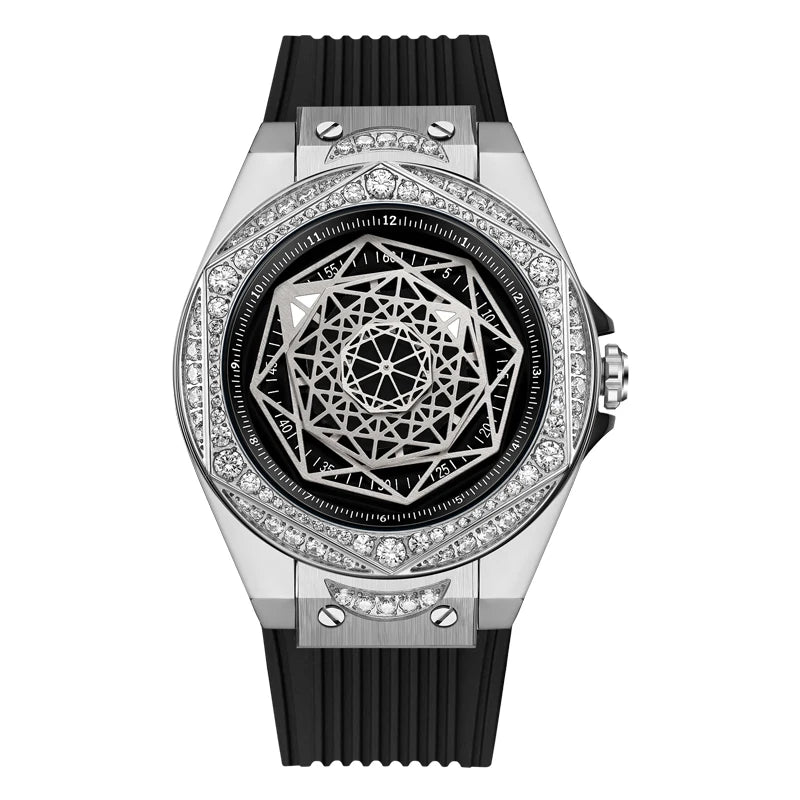 Hanbro Women Luxury Watch 36mm Ladies Vintage Quartz Wristwatch Luminous Waterproof Silicone Strap Fashion Dial