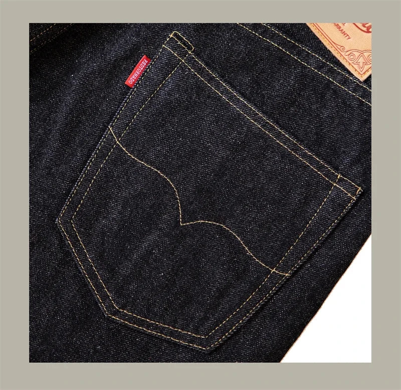 Red Tornado Lot 601B Black Jeans Straight Fit 14.5oz Selvedge Denim Pants Rinsed