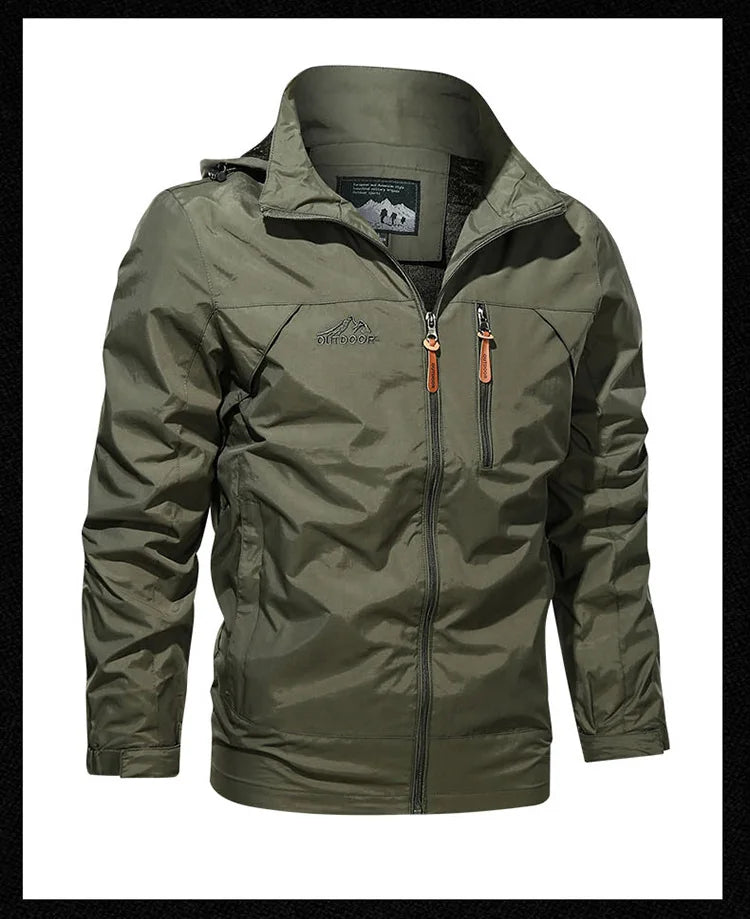 Men's Sports Jacket Men's 2025 Spring and Autumn New Solid Color Casual Windproof and Waterproof Jacket Winter Jacket
