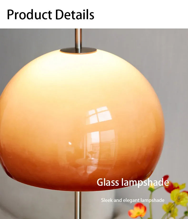 Bauhaus Living Room Retro Glass Table Lamp Gradient Orange Mushroom Floor Lamp Living Room Bedroom Atmosphere LED Lamp
