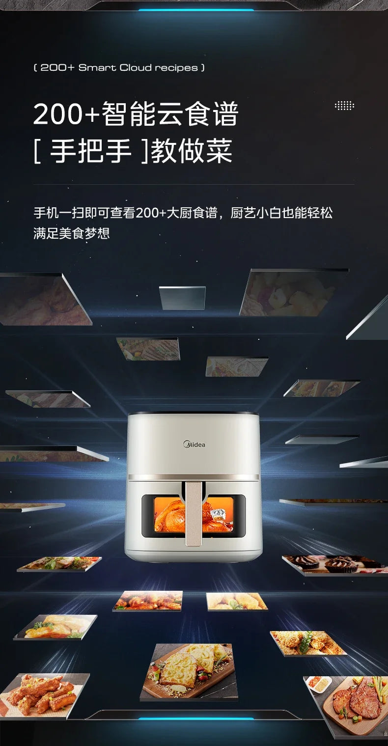 Large Capacity Air Fryer for Household Use Modern Kitchen Appliance Electric Cooking Machine with No Flip Visual Feature