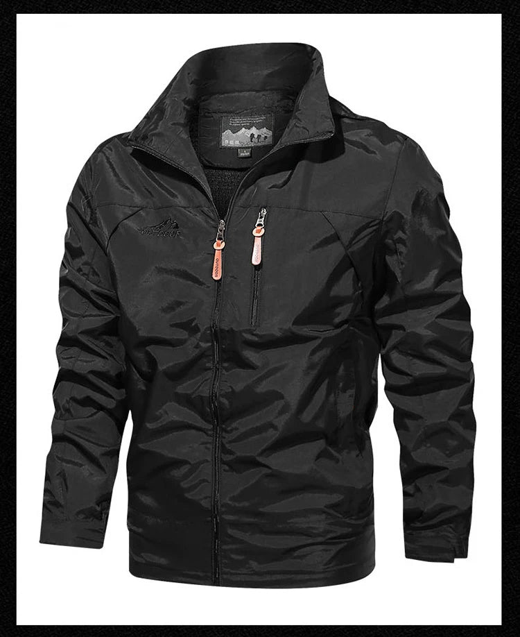 Men's Sports Jacket Men's 2025 Spring and Autumn New Solid Color Casual Windproof and Waterproof Jacket Winter Jacket