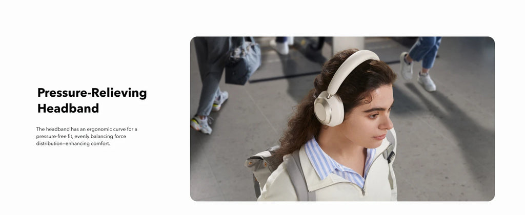 Adaptive Active Noise Cancelling Headphones Driven by 6 Mics, Super Foldable Design, 60H Lossless Audio, Ultra-Fast Charging