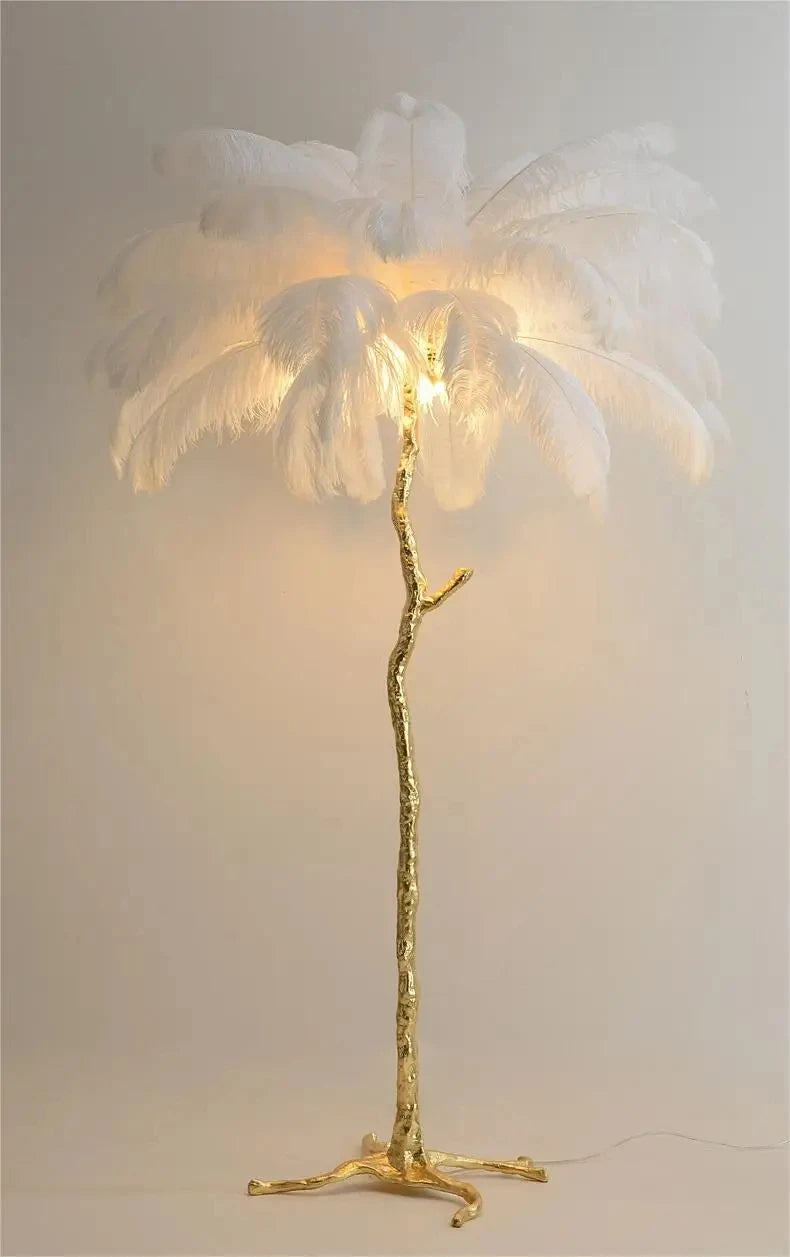 Modern Luxury Feather Floor Standing Lamp Living Room Sofa Background Wall Bedroom Bedside Light Home Deco Floor Lamp Mood Light