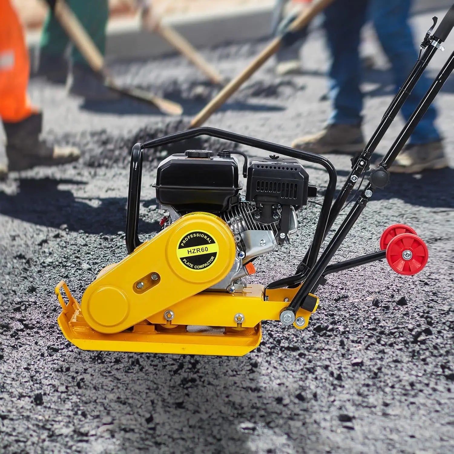 Plate Compactor 7HP 212cc Gas Engine 5,600 VPM 4200 lbs Force Vibratory Compaction Tamper for Walkways Patios Paver Landscaping