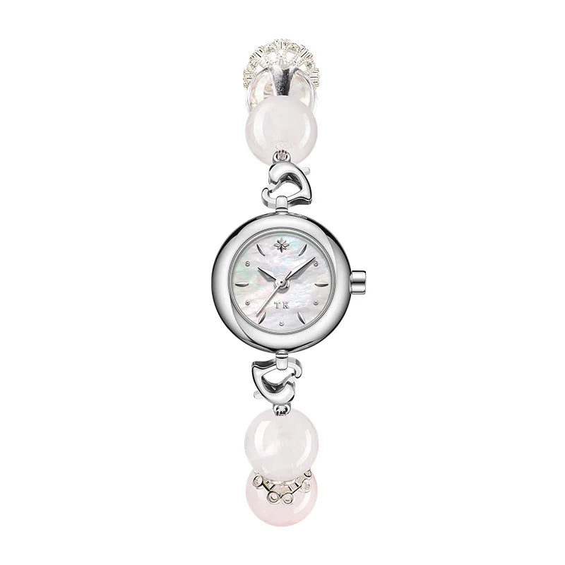 TIMETOKEN T495LS-D2 2025 New Style Womens Watch Natural Rose Quartz Fashionable & Versatile