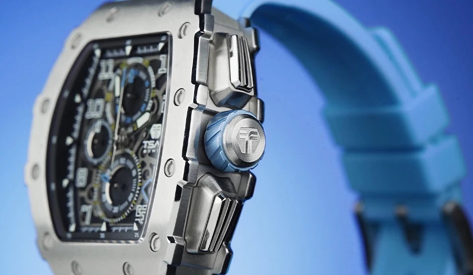 TSAR BOMBA Watch for Men Luxury Brand Tonneau Design Waterproof Clock Stainless Steel Wristwatch Fashion Rectangle Mens Watch