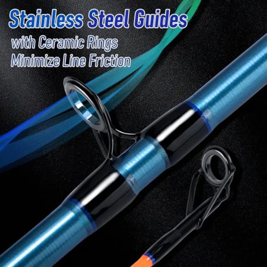 Saltwater Spinning Reels 52LB Max Drag with 11.8ft Spinning Fishing Rod for Surf Fishing