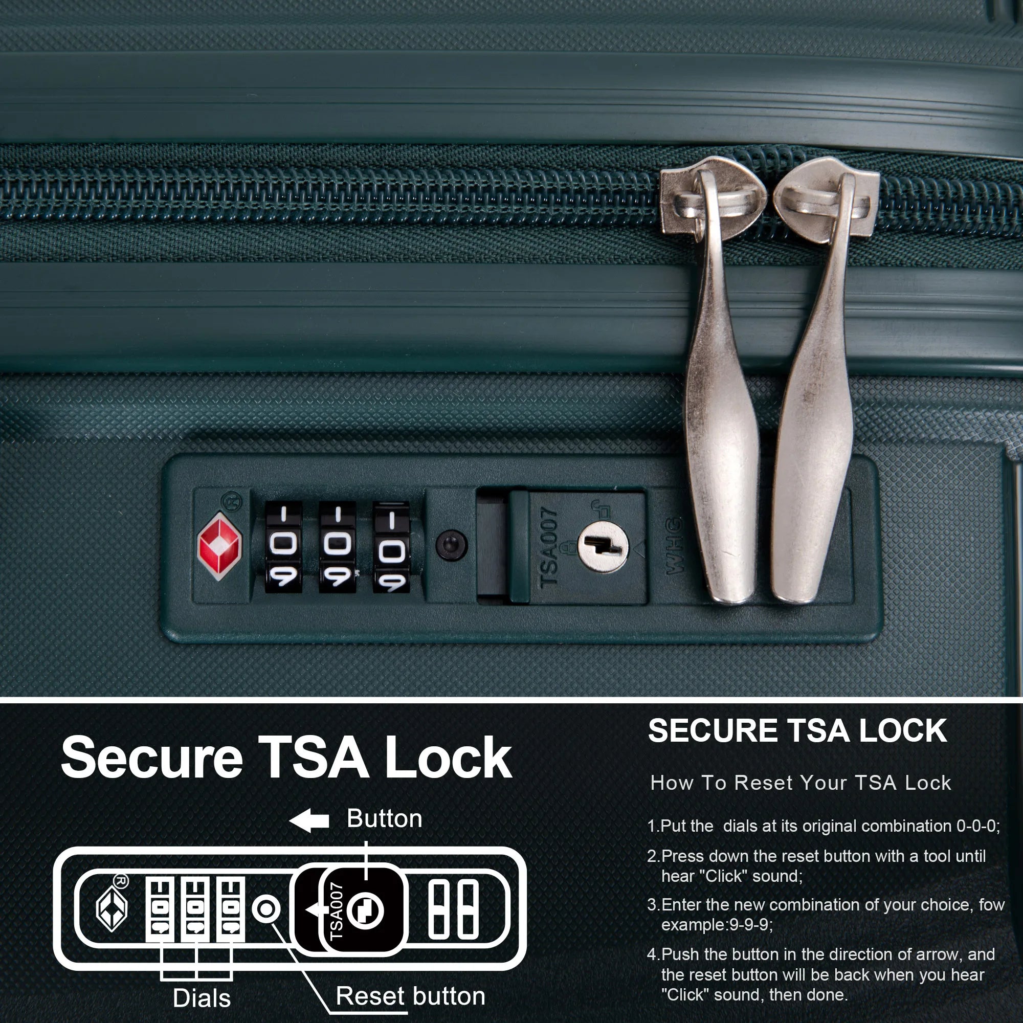 NEW Hardshell Suitcase Double Spinner Wheels PP Luggage Sets Lightweight Durable Suitcase with TSA Lock,3-Piece Set (20/24/28)