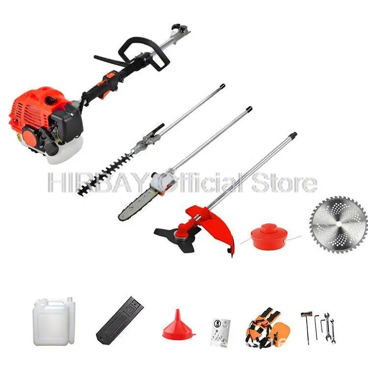 Professional Petrol Engine Garden Tool Kit With Chainsaw Brush Cutter Hedge Trimmer Pole Pruner And Multifunction Trimming