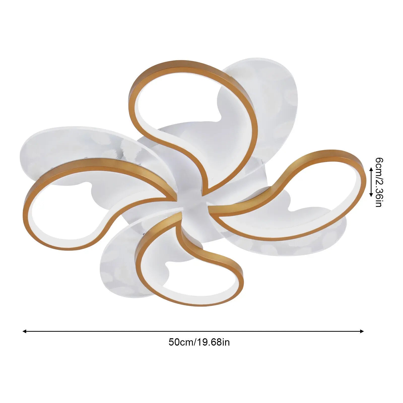 4-Lights Modern LED Acrylic Chandeleir Ceiling Light Fixtures Lamp 4480LM For Bedroom Living Room