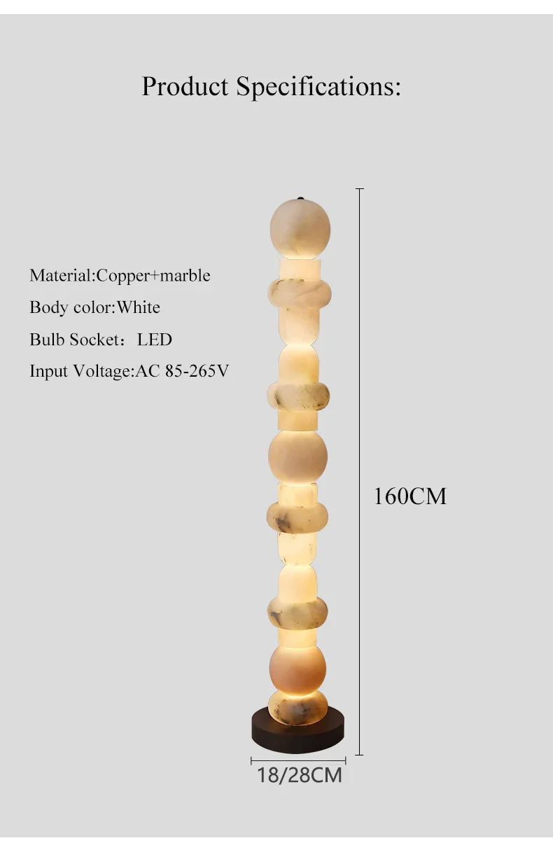 Nordic Art Floor Lamp Room Decoration Light Living Room Bedroom Marble Standing Lamp Restaurant Dimmable Mood Light Led Lighting