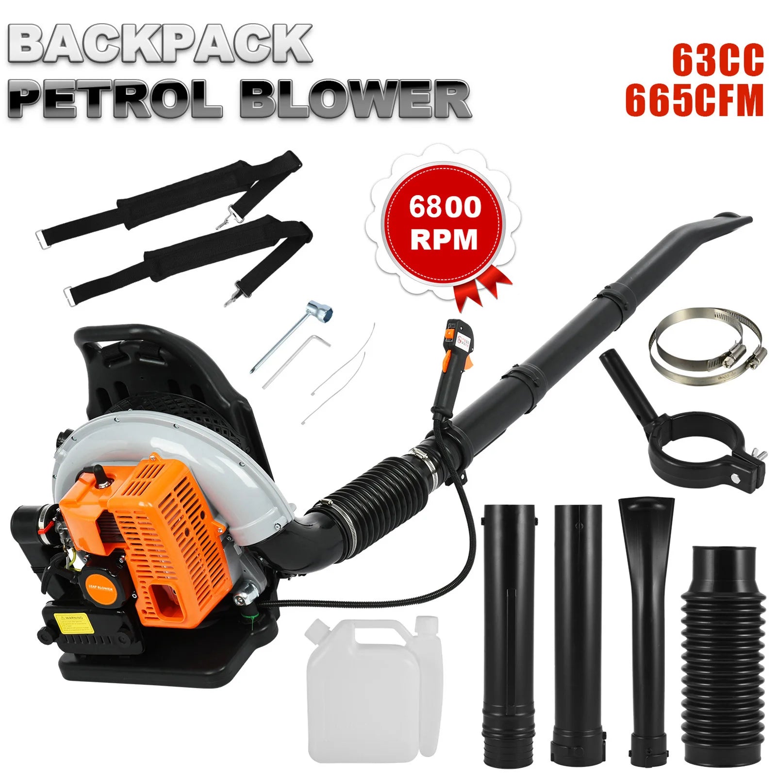 Gas Powered Leaf Blower 2-Stroke Engine Air Volume Handheld Blower Powerful Wind Snow Blower for Lawn Garden