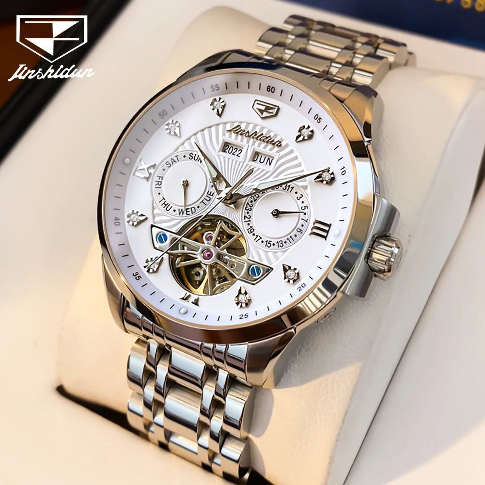JSDUN 8911 Men's Watch High Quality Waterproof Luminescent Automatic Mechanical Watch Luxury Brand Multi functional Men's Watch