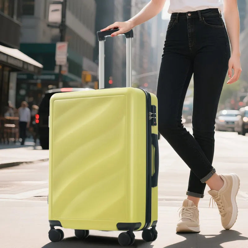 Set 3 Piece Lightweight Durable ABS Suitcases With Spinner Wheels And TSA Lock Carry On Checked Travel Lage Ergonomic Design