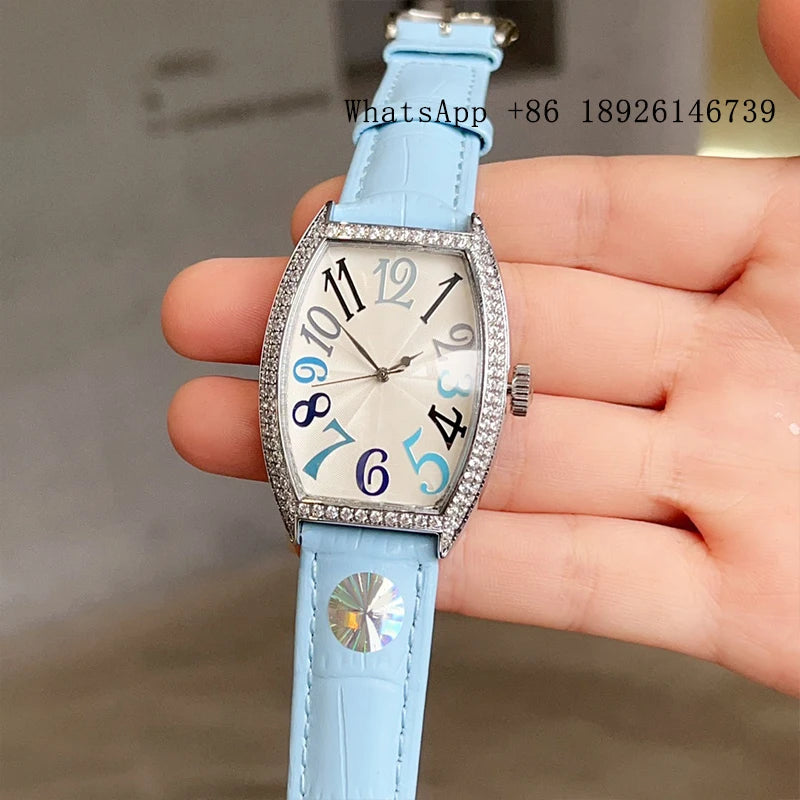 2025 luxury brand watch for lady Tonneau-shaped case quartz movement crafted by Francky Mullery inspiration