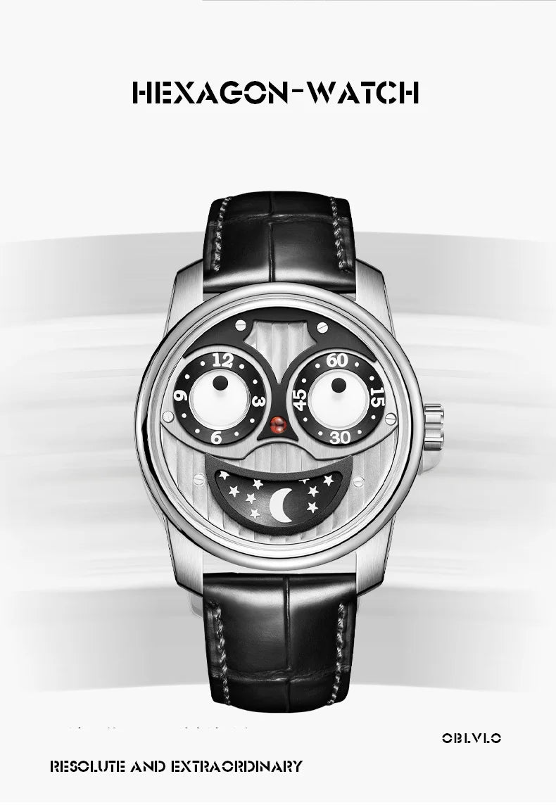 OBLVLO men's mechanical watches, automatic winding mechanical watches, novel and creative men's watches, men's timepieces, uniqu
