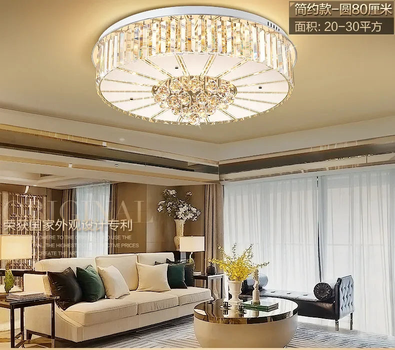 2025Crystal LED Ceiling Chandelier Living Room Decor Gold Lustre Luxury Lighting Dining Bedroom Island Light Indoor Ceiling Lamp