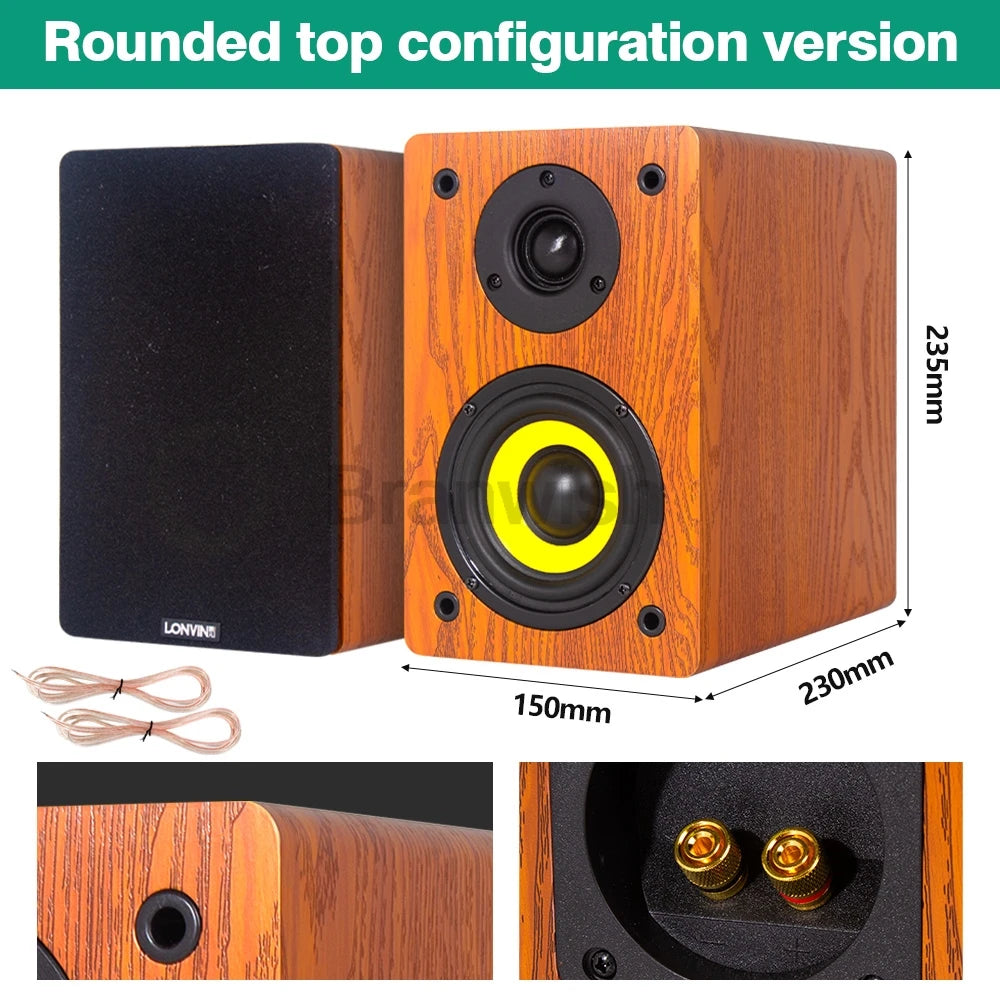 4Inch Passive Sound Box 60W RMS Bookshelf Speaker 2-Way HiFi Audio 89dB Loudspeakers 6Ohm Monitor Speaker For Home Theater DJ