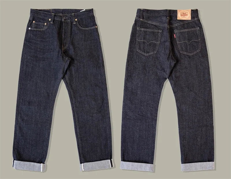 Red Tornado Lot 601B Black Jeans Straight Fit 14.5oz Selvedge Denim Pants Rinsed