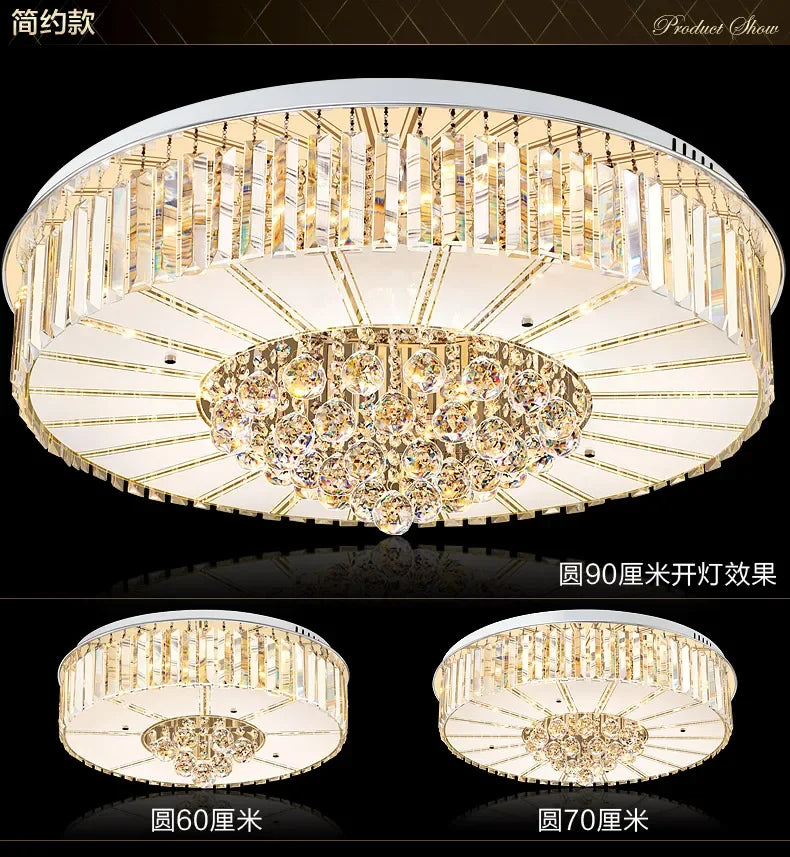 2025Crystal LED Ceiling Chandelier Living Room Decor Gold Lustre Luxury Lighting Dining Bedroom Island Light Indoor Ceiling Lamp